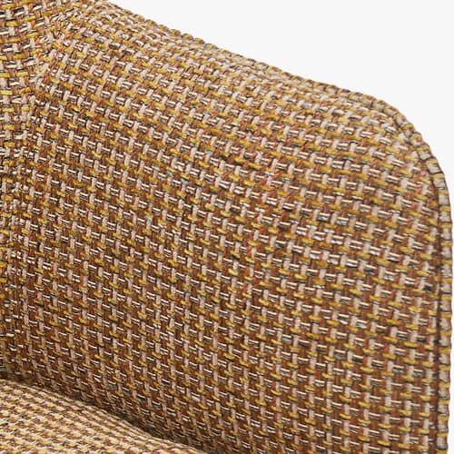 Poltrona girevole Luthor tessuto giallo - NV GALLERY - Giallo / Ottone spazzolato - Acciaio inossidabile, Schiuma ad alta densità, Tissu Tweed