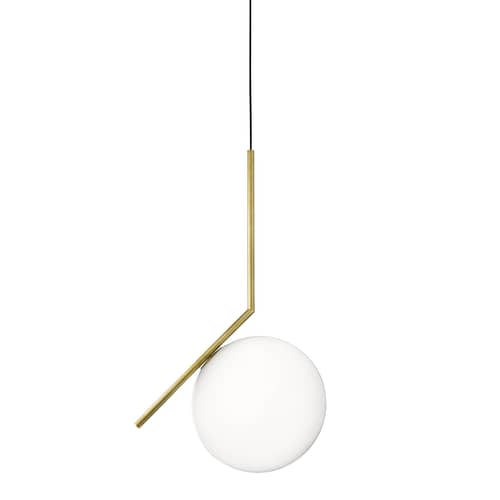 Pendelleuchte IC S2 glas gold / H 72 cm - Flos - Messing - geblasenes Glas, gebürstetes Messing