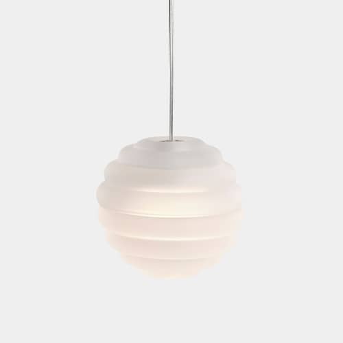 Pendelleuchte Press Mini Sphere glas weiß / LED - Ø 14,5 cm - Tom Dixon - Vereist - Pressglas