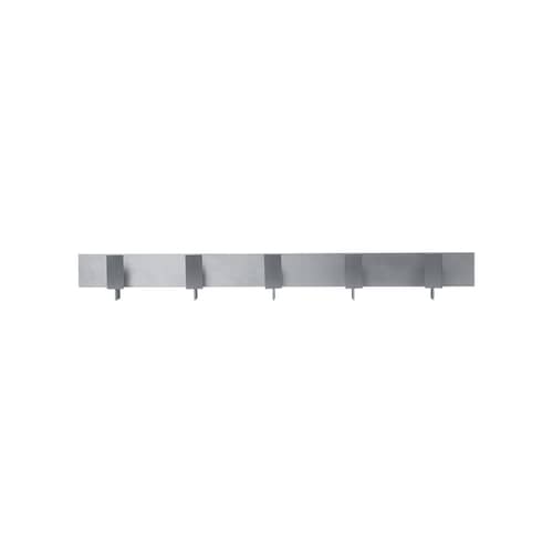 Portemanteau mural Lager / L 71 cm - 5 patères - Ferm Living - Aluminium brossé - Aluminium brossé