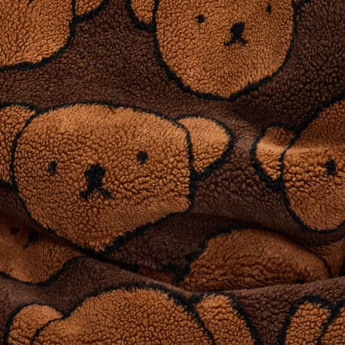 Pouf Original Slim Teddy x Miffy / 155 x 120 cm - Tissu duveteux - Fatboy - Motif Teddy / Marron -  Micro-billes EPS, Tissu peluche