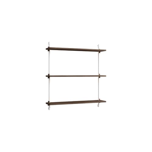 Scaffale Wall Shelving – ws.85.1 legno marrone / En&ls 85 x H 85 cm x P 17,5 cm - MOEBE - Rovere affumicato / Bianco - Acciaio, MDF impiallacciato rovere
