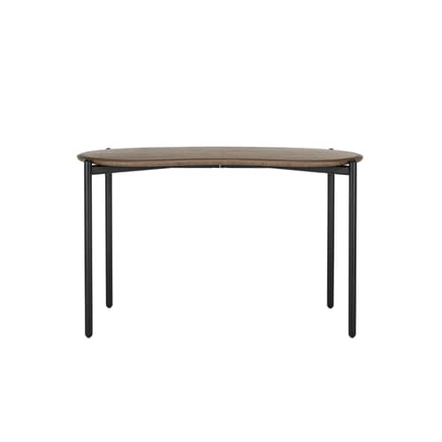 Schreibtisch Lunat holz natur / 119 x 59 cm - Nussbaum - Kartell - Nussbaum / Beine schwarz - bemalter Stahl, Nußbaumfurnier