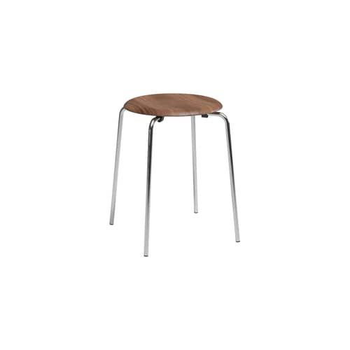 Fritz Hansen Dot Stackable stool - walnut chromed | Made In Design UK