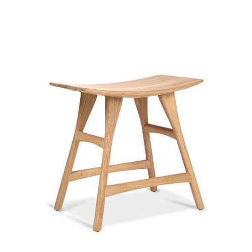 Osso Stool natural wood / Solid oak - H 48 x L 50 cm - Ethnicraft - Oak - Solid oak