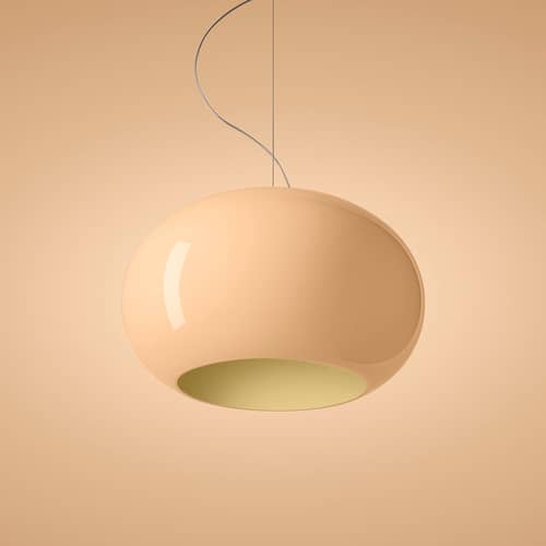 Suspension Buds 2 verre beige / Ø 41 x H 25 cm - Foscarini - Beige rosé - Verre soufflé