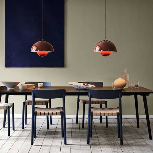 Suspension Flowerpot Big VP2 métal vert signal / Ø 50 cm - Verner Panton, 1968 - &tradition - Vert signal - Aluminium laqué