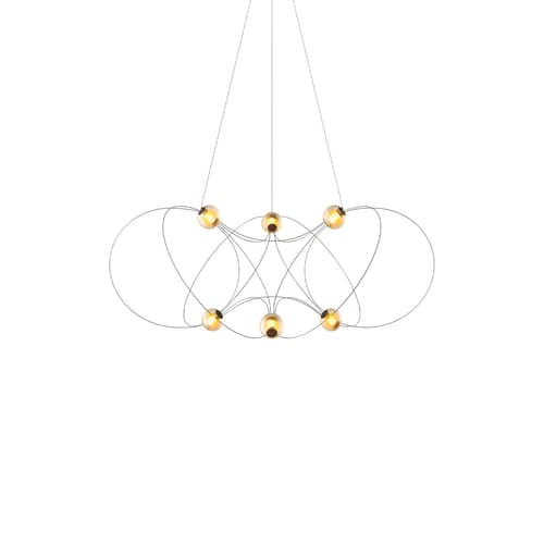 Suspension Munari 6 / LED - Ø 120 x H 45 cm / Version pré-assemblée - DCW éditions - Noir - Acier, Acrylique
