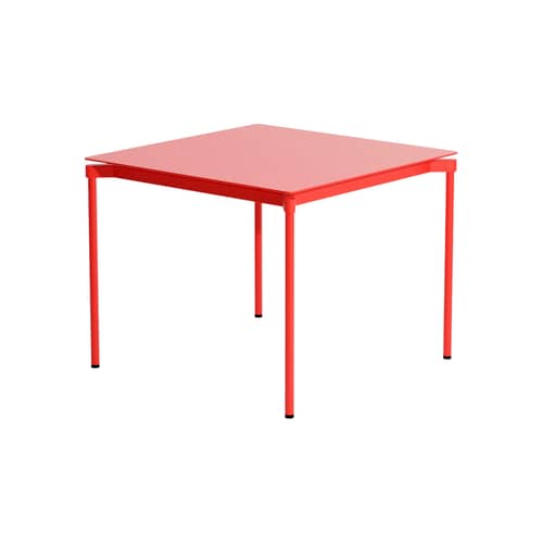 Table carrée Fromme / Aluminium - 70 x 70 cm - Petite Friture - Rouge - Aluminium