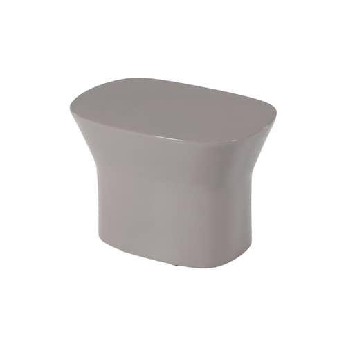 Table d\'appoint Egadi / 33 x 50 cm x H 33 cm, ciment émaillé - Unopiu - Gris Stone - Ciment émaillé