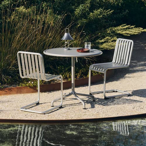 Table ronde Deville métal gris / Ø 80 cm - Hay - Gris argent - 