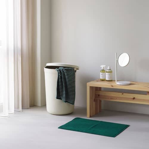 Wäschekorb Hide textil weiß / Filz, recycelt - Ø 46,5 x H 64.5 cm - Normann Copenhagen - Korb / Creme - Recycelter PET-Filz