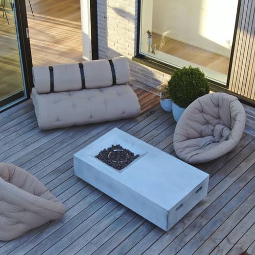Modulares Gartensofa Buckle Up Outdoor textil beige / B 140 cm - Sonnenliege & Beistellbett - KARUP DESIGN - Beige 402 - Dralon® Stoff, Polyesterfaser, Schaumstoff