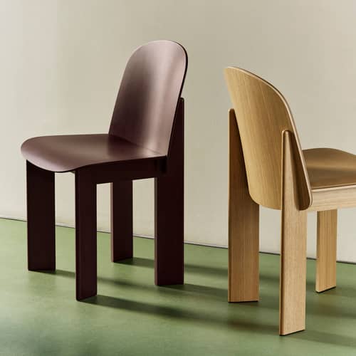 Chaise Chisel 65 bois bordeaux - Hay - Bordeaux foncé - Placage de hêtre laqué