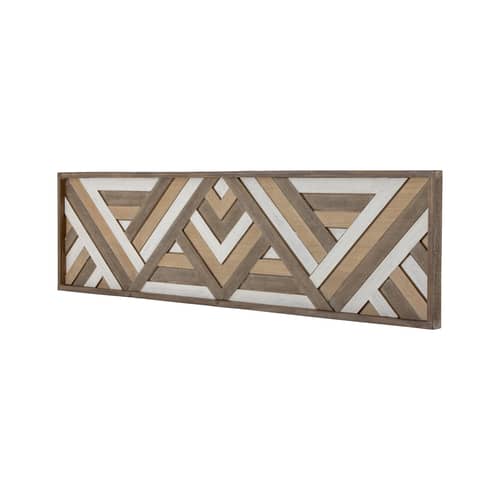 Décoration murale Lunna bois naturel / L 122 x H 33 cm - Effet 3D - Bloomingville - 122 x 33 cm / Bois & blanc - MDF