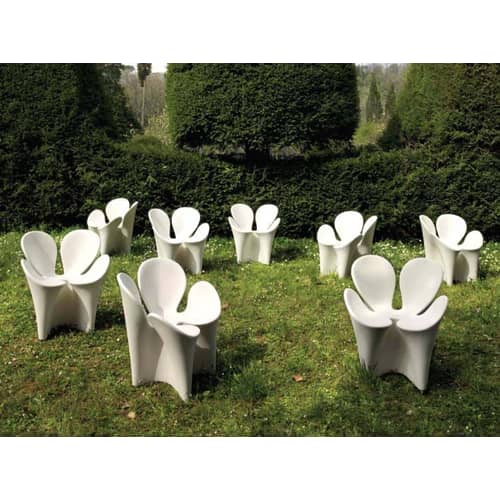 Fauteuil Clover plastique blanc / Ron Arad, 2007 - Driade - Blanc - Polyéthylène