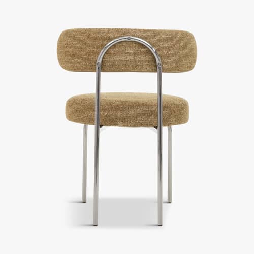 Gepolsterter Stuhl Vittoria textil braun - NV GALLERY - Braun - High Density-Schaum, Tissu Tweed, Verchromter Edel-Stahl