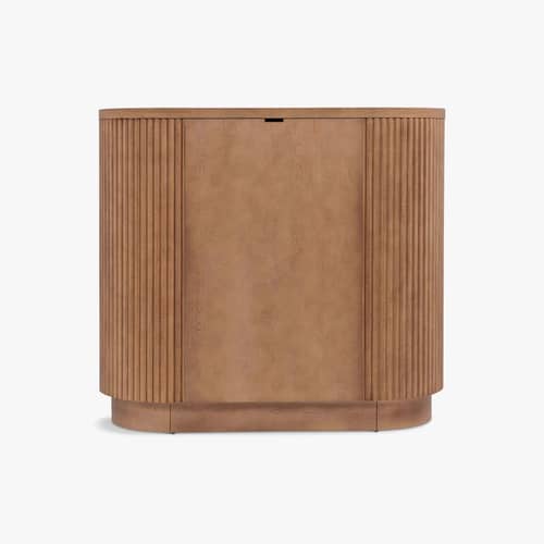 Kommode Ronda holz braun / B 100 x H 90 cm - NV GALLERY - Nussbaumfarben - Massives Kautschukholz