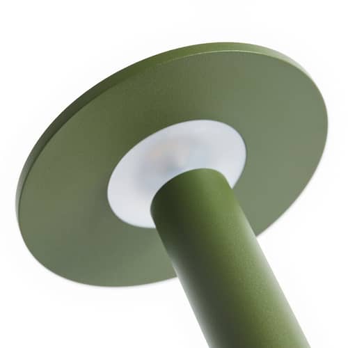 Lampe extérieur sans fil rechargeable Host Small / LED - H 22 cm / Fixation magnétique - Hay - Vert olive - Acier thermolaqué, Aimant, Aluminium thermolaqué