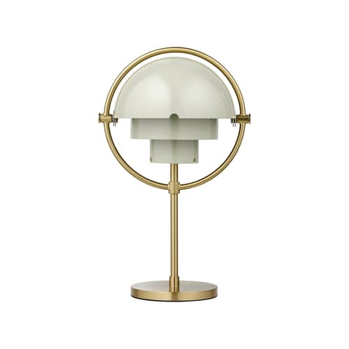 Lampe extérieur sans fil rechargeable Multi-Lite métal gris / Louis Weisdorf, 1972 - Gubi - Gris pastel / Base laiton - Laiton