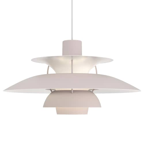 PH 5 Pastels Pendant metal grey / Ø 50 cm - Poul Henningsen, 1958 - Louis Poulsen - Monochrome oyster grey - Lacquered aluminium