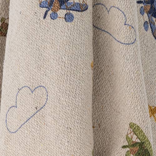 Plaid enfant Plane tissu beige / 160 x 130 cm - Bloomingville - Plane - Coton recyclé