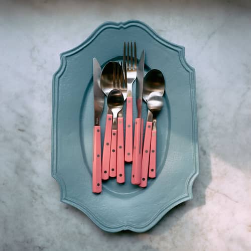 Plat de service New classics métal bleu / 35.5 cm x24.5 cm - HK LIVING - Bleu - Aluminium