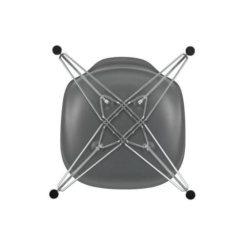 Sedia RE DSR - Eames Plastic Side Chair materiale plastico grigio / (1950) - Gambe cromate / Riciclata - Vitra - Grigio granito / Gambe cromate - Acciaio cromato, Plastica riciclata post-consumo