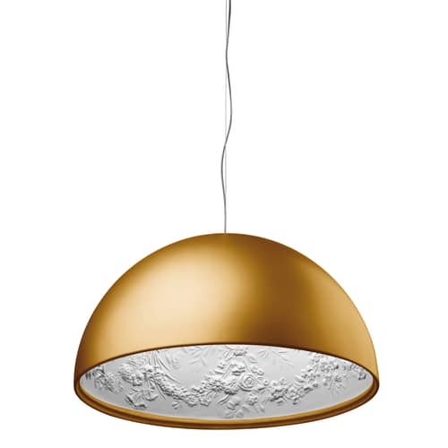 Sospensione Skygarden 1 metallo pietra oro Ø 60 cm - Flos - Oro opaco - Alluminio, Gesso