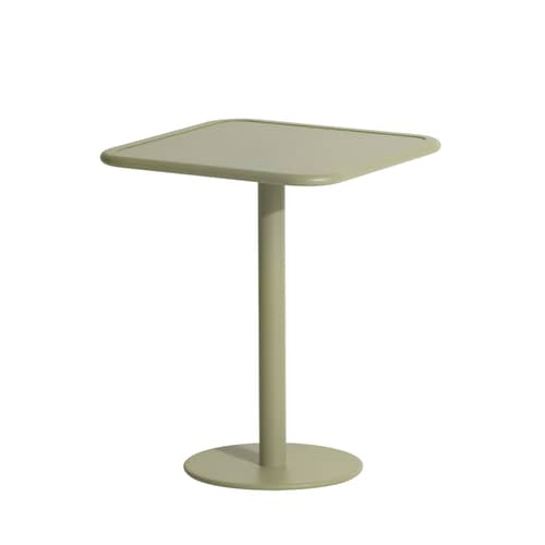 Week-End Square table metal green / Bistrot - Aluminium - 60 x 60 cm - Petite Friture - Jade green - Powder coated epoxy aluminium