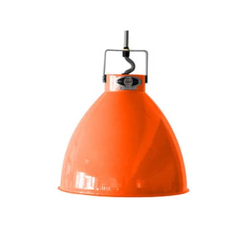 Suspension Augustin métal orange Small Ø 16 cm - Jieldé - Orange brillant / Intérieur argent - Métal laqué