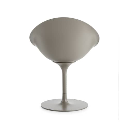 Ero/S/ Swivel armchair plastic material beige / Soft-touch finish - Kartell - Matte Greige (soft touch) - Moulded aluminium, Painted polycarbonate