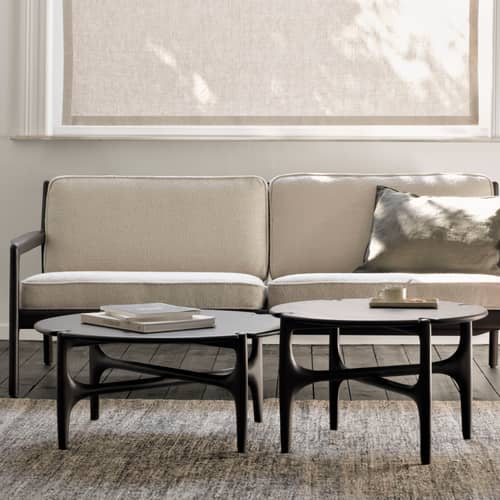 Tavolino PI legno marrone / Ø 80 x H 35 cm - Ethnicraft - Ø 80 x H 35 cm / Mogano scuro - Mogano massiccio tinto