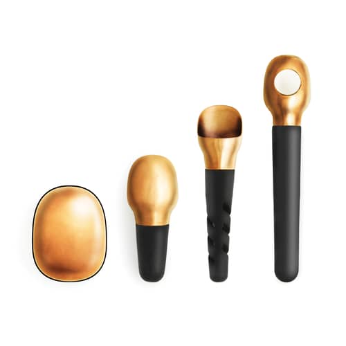 Tire-bouchon Basic métal noir cuivre - Normann Copenhagen - Bronze & noir - Acier inoxydable plaqué titane, Silicone