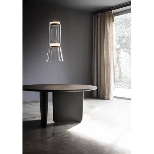 Suspension Noctambule Cône n°1 verre transparent / LED - Ø 36 x H 82 cm / Seconde vie - Flos - H 82 cm / Transparent - Acier, Fonte d\'aluminium, Verre soufflé