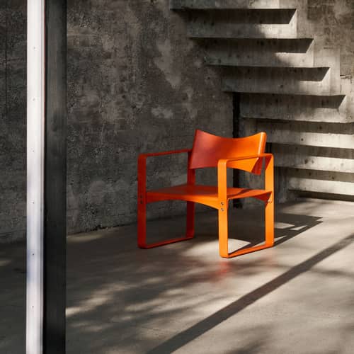 Series 270 F Armchair wood orange / Verner Panton (1965) - Verpan - Orange - Lacquered birch plywood