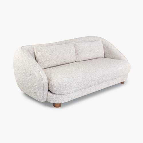 Sofa Blake textil beige / 3-Sitzer – L 222,5 cm - NV GALLERY - Beige Tiramisu (lockig) - FSC-zertifiziertes Holz, High Density-Schaum, Schlingenpol