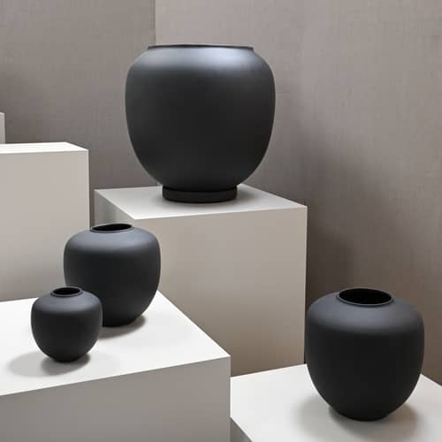 Blumentopf Sunao Big keramik schwarz / Glatte Oberfläche - Ø 53 x H 53 cm - 64 Liter - 101 COPENHAGEN - Schwarz - Keramik