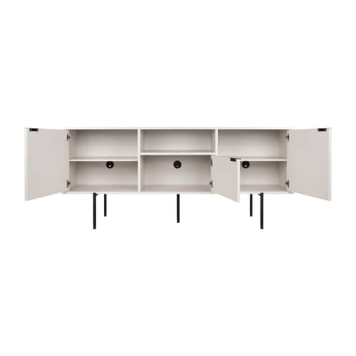 Buffet Bau bois gris / L 180 x H 79 cm - NOO.MA - Gris amande - Acier, Aluminium, Mélamine