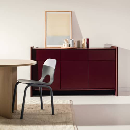 Buffet Rali bois rouge / L 160 x H 91 cm - NOO.MA - Vin de myrtille - MDF