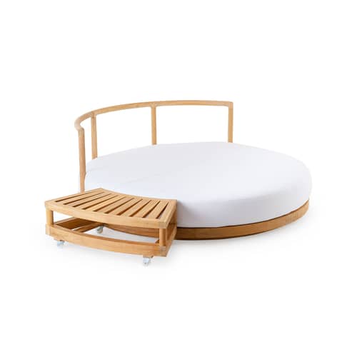 Canapé de jardin rond Pevero bois naturel / Îlot - Ø 160 cm / Teck - Sans coussin - Unopiu - Canapé / Teck - Teck