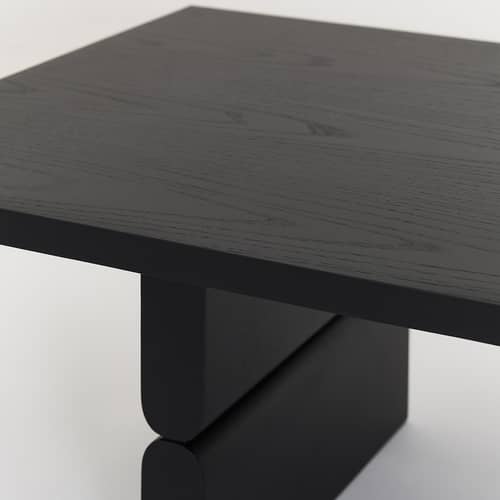 Noon Coffee table wood black / 118 x 58 cm - NOBODINOZ - Black - Solid Rubberwood, Tinted ash veneer