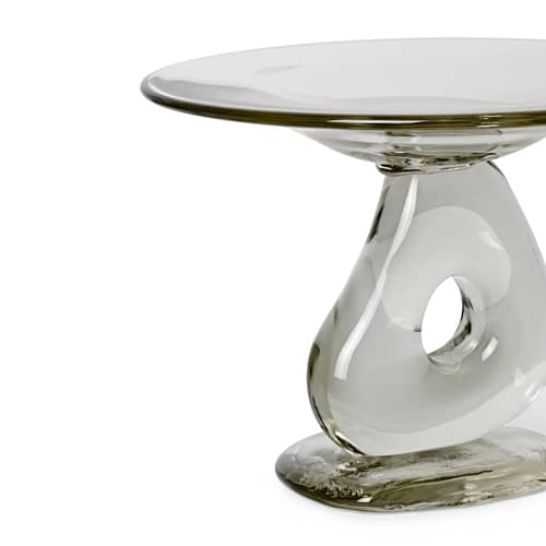 Centre de table Damo / Plat de présentation - Ø 30 x H 22.5 cm - Ferm Living - Transparent - Verre soufflé bouche