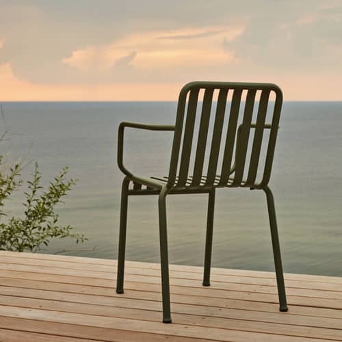 Fauteuil empilable Palissade métal vert / Bouroullec, 2016 - Hay - Vert olive - Acier laqué époxy