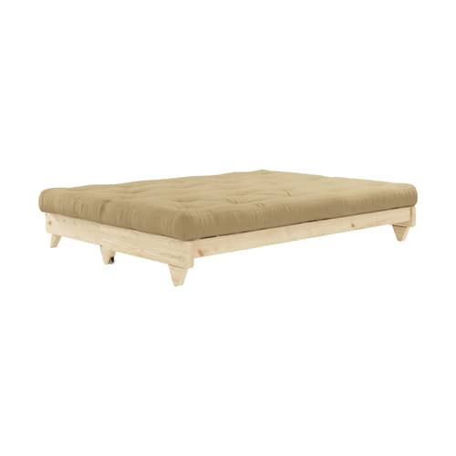 Canapé convertible Fresh / L 200 cm - 3 places - KARUP DESIGN - Beige doré 758 / Pin clair - Fibres recyclées mélangées, Mousse, Pin massif certifié FSC, Tissu
