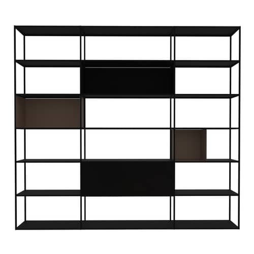 Kiste  metall schwarz / Für Easy Irony Bücherregal - L 35 cm - Zeus - Kupfer schwarz - bemalter Stahl