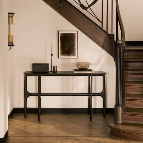 Konsole PI holz braun / 140 x 42 x H 78 cm - Massives Teakholz - Ethnicraft - Dunkles Teakholz Poliert - Massives Teakholz