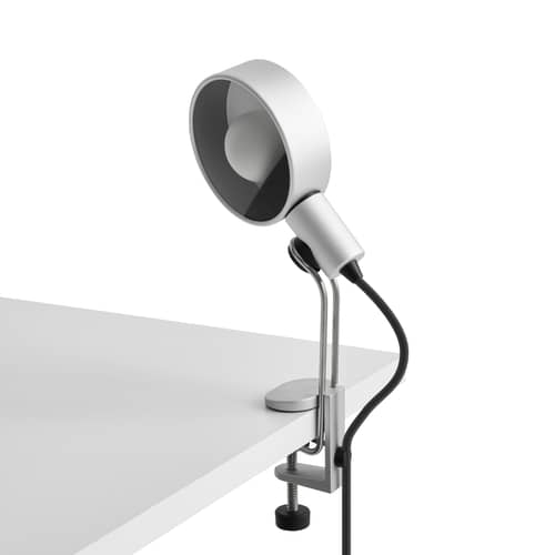 Lampe de bureau Cupola Clip métal argent / Base étau - Orientable - Hay - Anodisé - Aluminium