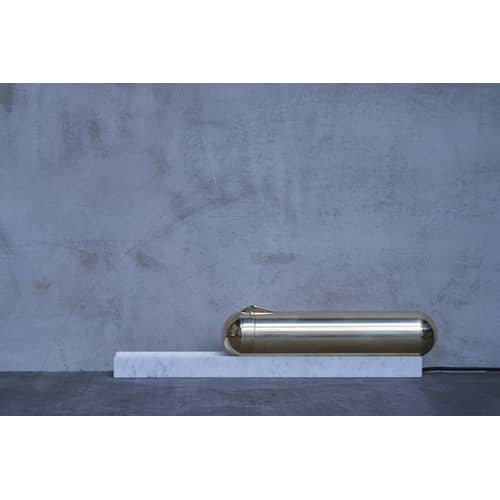 Lampe de table ISP LED métal marbre blanc or / Marbre & laiton - L 52 cm - DCW éditions - Marbre blanc / Laiton - Laiton poli, Marbre