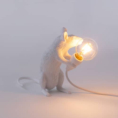 Lampe de table Mouse Sitting #2/ Souris assise plastique blanc - Seletti - Blanc - Résine
